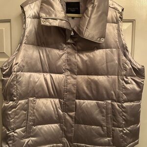 Talbots Women's Metallic Gray Puffer Vest